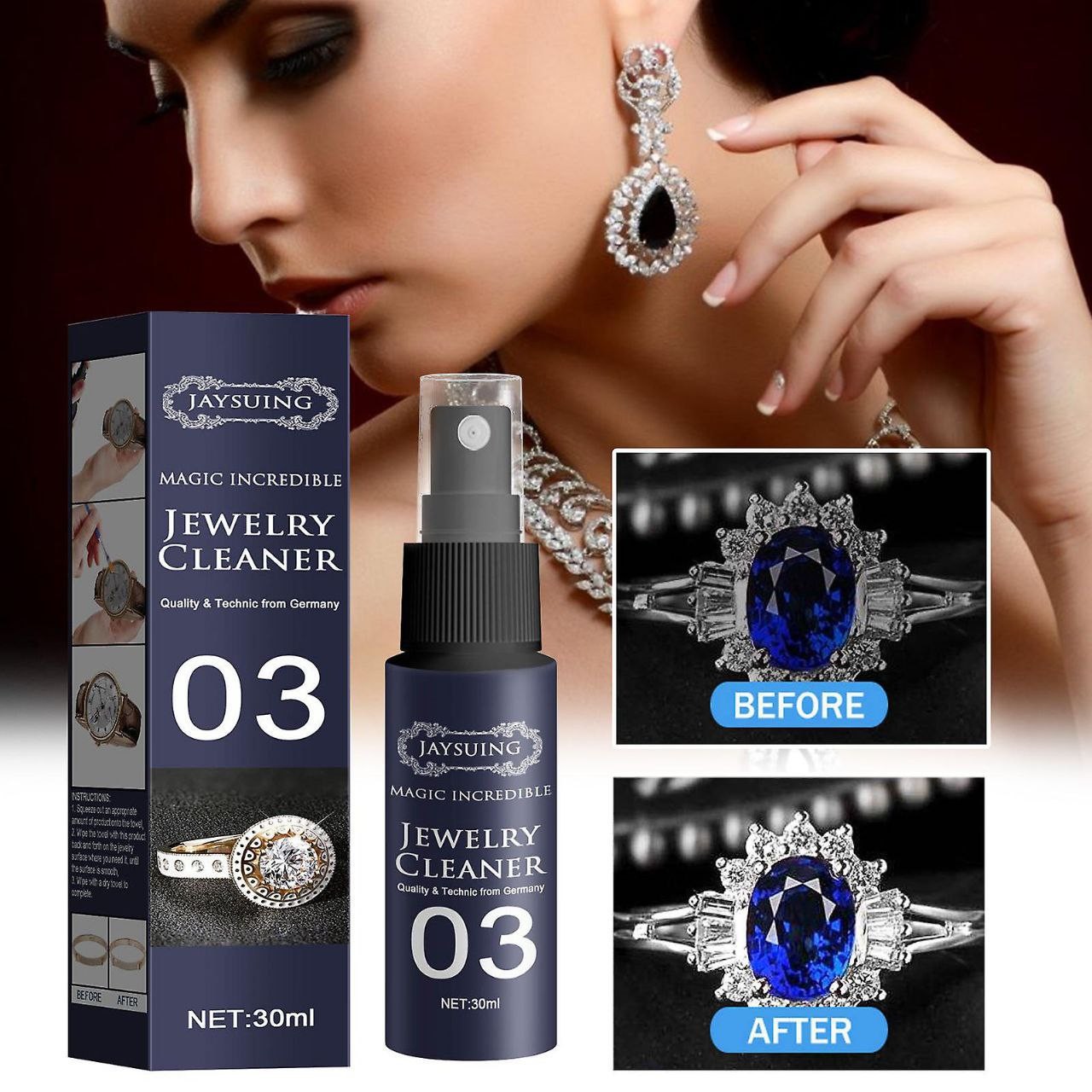 Nettoyant TarjuvenRemover pour bijoux, spray nettoyant pour diamants, tache de bijoux en or, nouveau, 30ml