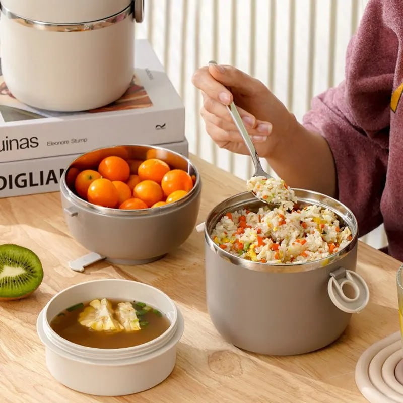 Boîte à lunch thermique en acier inoxydable 304, tasse de petit-déjeuner isolée, tasse à soupe, boîte à soupe portable, bol à nouilles instantanées scellé pour étudiant