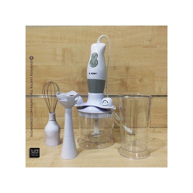 Homy MAXI Robot Mixeur Plongeant 4En1 INOX Powered 2-Vitesses 700+500ml Prix Pas Cher