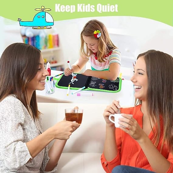 Livre de coloriage effaçable pour enfants - 6 pages - Avec 12 crayons de couleur - Réutilisable - Planche à dessin effaçable pour enfants, garçons et filles