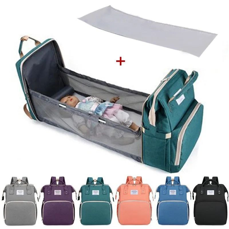 Sac à langer Proxy pour bébé, sac à dos portable et pliable pour couches, sangles de poussette