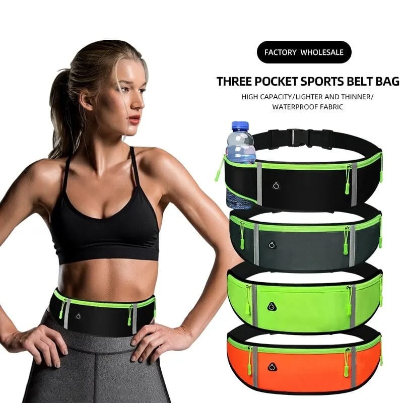 Sac banane étanche pour hommes et femmes, sac de course portable, ceinture de course, étui de téléphone, équipement de plein air