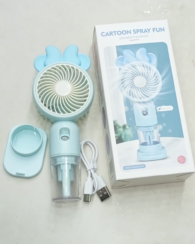 Mini Ventilateur Portable Rechargeable avec Brumisation & Support Téléphone – 3 Vitesses USB pour Maquillage, Vidéos et Rafraîchissement