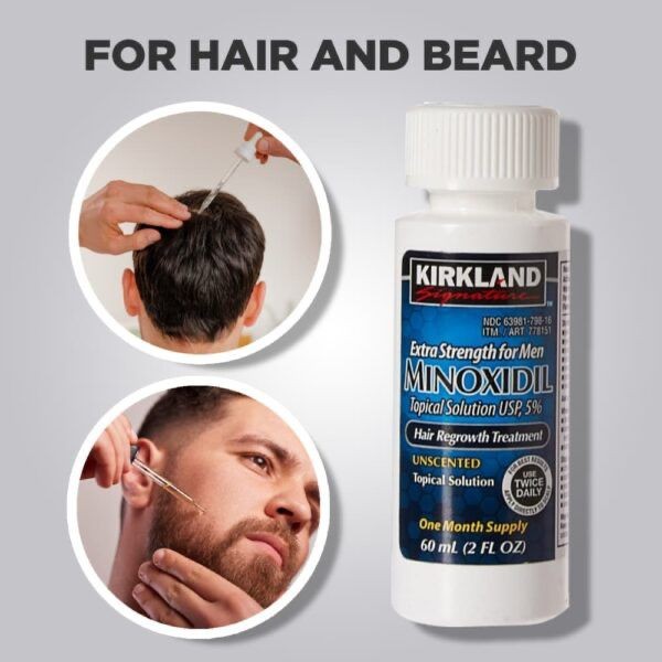 Kirkland Minoxidil 5% Solution de repousse des cheveux pour hommes MINOXIDIL 5% Kirkland Signature L’original