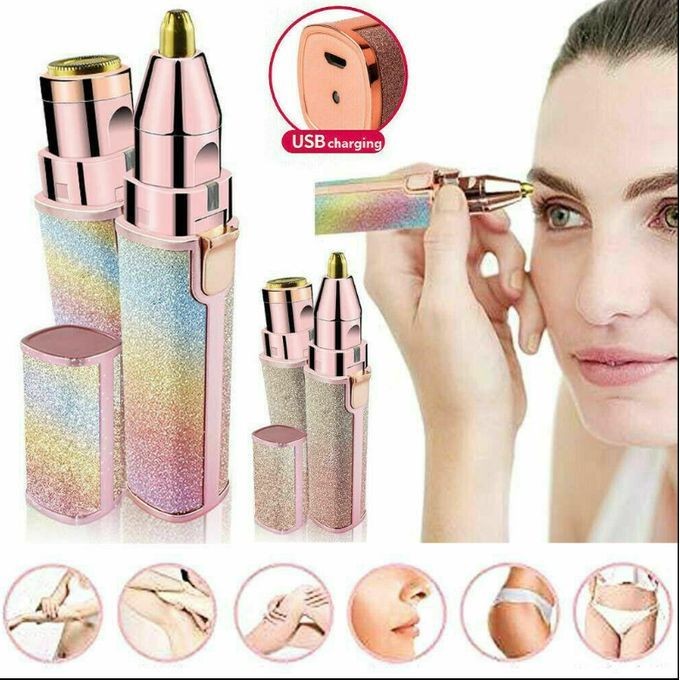 Épilateur électrique portable 2-en-1, sourcils et visage, pour femme,rasoir pour épilation indolore