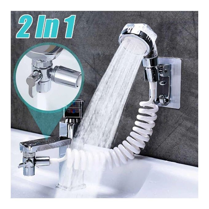 Lavabo de salle de bain rallonge de robinet d'évier pomme de douche externe connecter le robinet et le nettoyage des toilettes