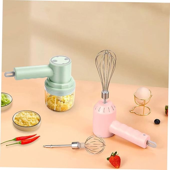 Fouet Électrique 2-en-1 Sans Fil & Hachoir - Rechargeable USB, Léger et Puissant