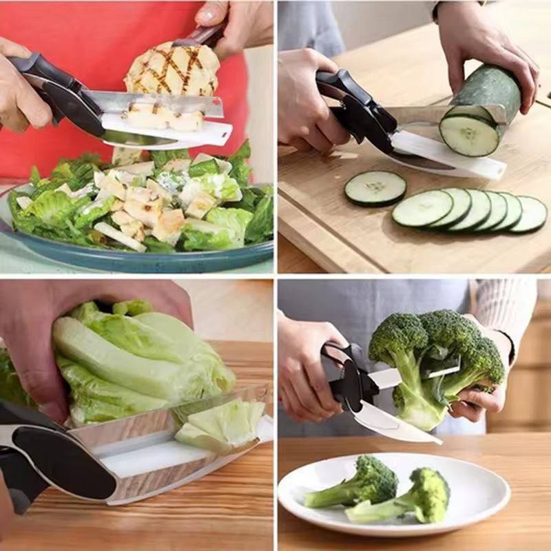 Clever Ciseaux de Cuisine Multifonctions en Acier Inoxydable Durable