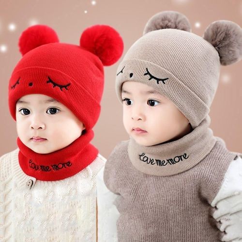 Ensemble de chapeaux et écharpes tricotés pour bébé, 2 pièces, en coton, pour fille et garçon, nouvelle collection automne hiver