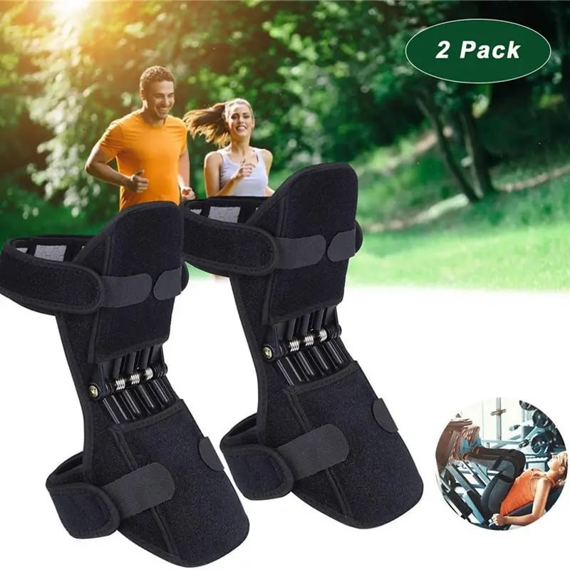 Une paire de genouillères de protection des genoux, soutien de puissance, rebond injuste, protection des jambes froides