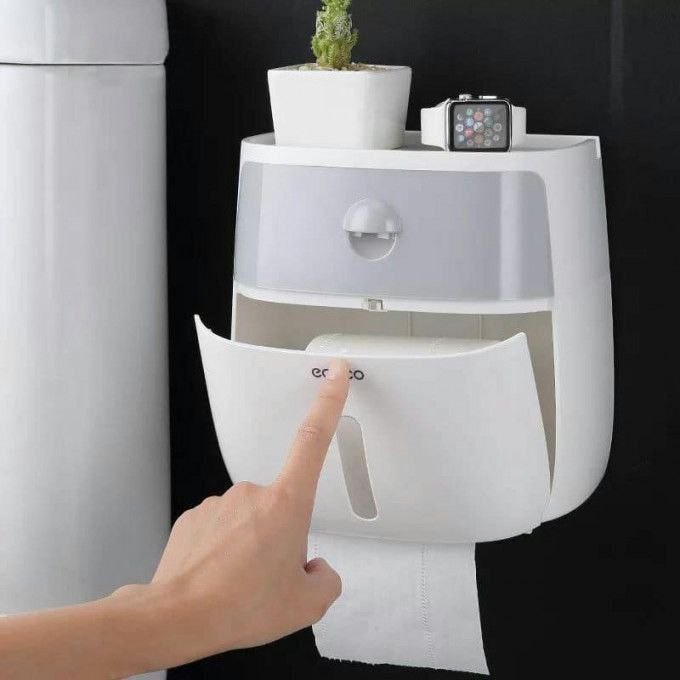Porte-papier hygiénique en plastique, distributeur de serviettes de toilette, porte-papier hygiénique, à la maison, poinçonnage gratuit, rouleau de papier créatif étanche