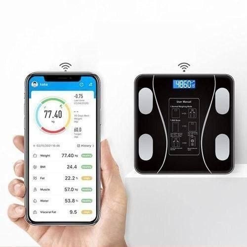 Balance Connectée Impédancemètre Bluetooth – Pèse-Personne Intelligent avec Analyse de 12 Données Corporelles pour iOS & Android