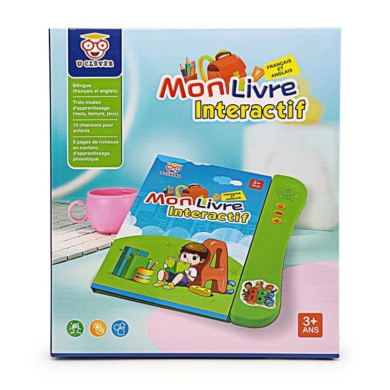 jouet d'apprentissage Intelligent pour enfants, lecture au doigt, anglais, français, livre électronique pour apprendre le français et l'anglais, meilleure vente, nouveau, 2024