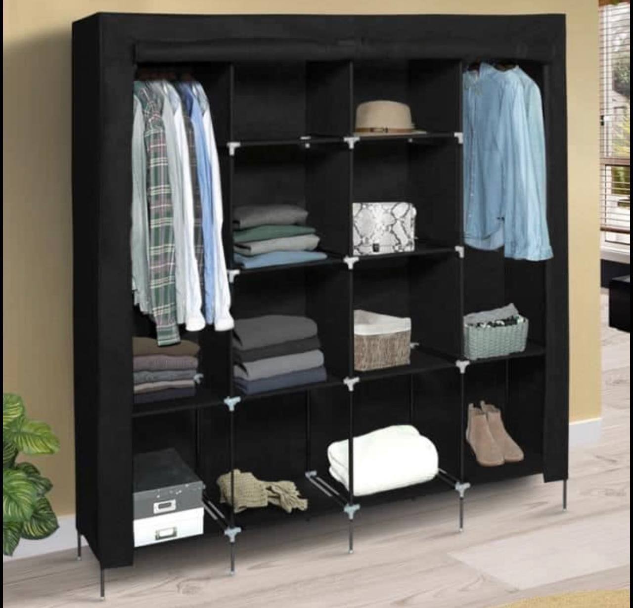 Armoire de rangement en tissu Non tissé pliable, armoire Portable, armoire de rangement en tissu Non tissé, armoire étanche à la poussière