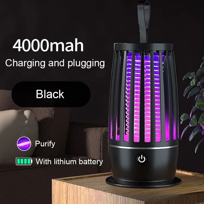 Piège à Moustiques Électrique, Lampe Tueuse Rechargeable, LED d'Nikavec Anneau de Face