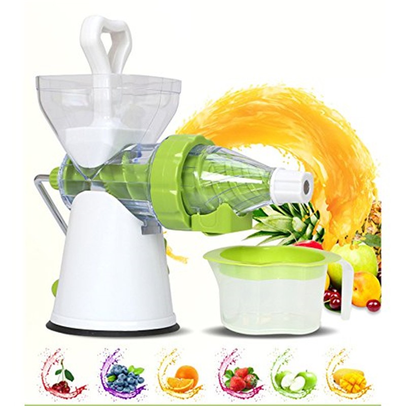 Mixeur fruits et légumes Manuel Multifonctions, Machine à jus d'agrumes et de légumes, Extracteur de jus de fruits et légumes multifonctionnel, en plastique, diamètre 12cm, GY3101 1501ml