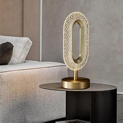 Lampe de Table Ovale en Clip de Luxe pour Chambre à Coucher, Bureau, Lecture, Circulaire, pour Salon, oral et, Ludéviation, Veilleuse, Décoration