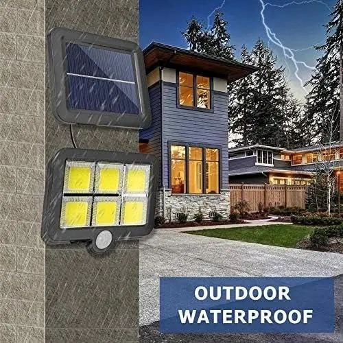 Applique murale LED solaire avec détecteur de mouvement PIR, 120 COB, imperméable, éclairage d'urgence, éclairage de sécurité pour un Garage ou une rue