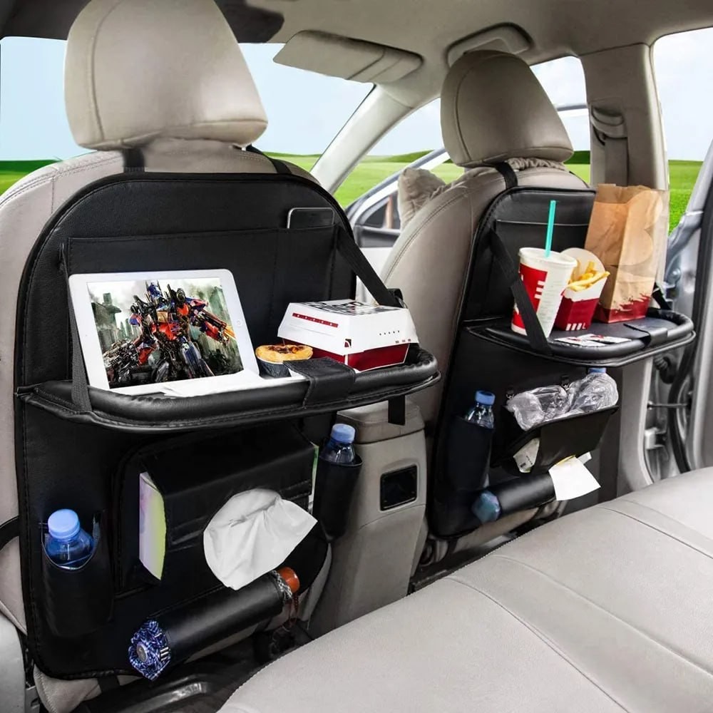 Sac de rangement pour siège arrière de voiture, sac de rangement suspendu, table pliante pour enfants, articles décoratifs pratiques dans la voiture