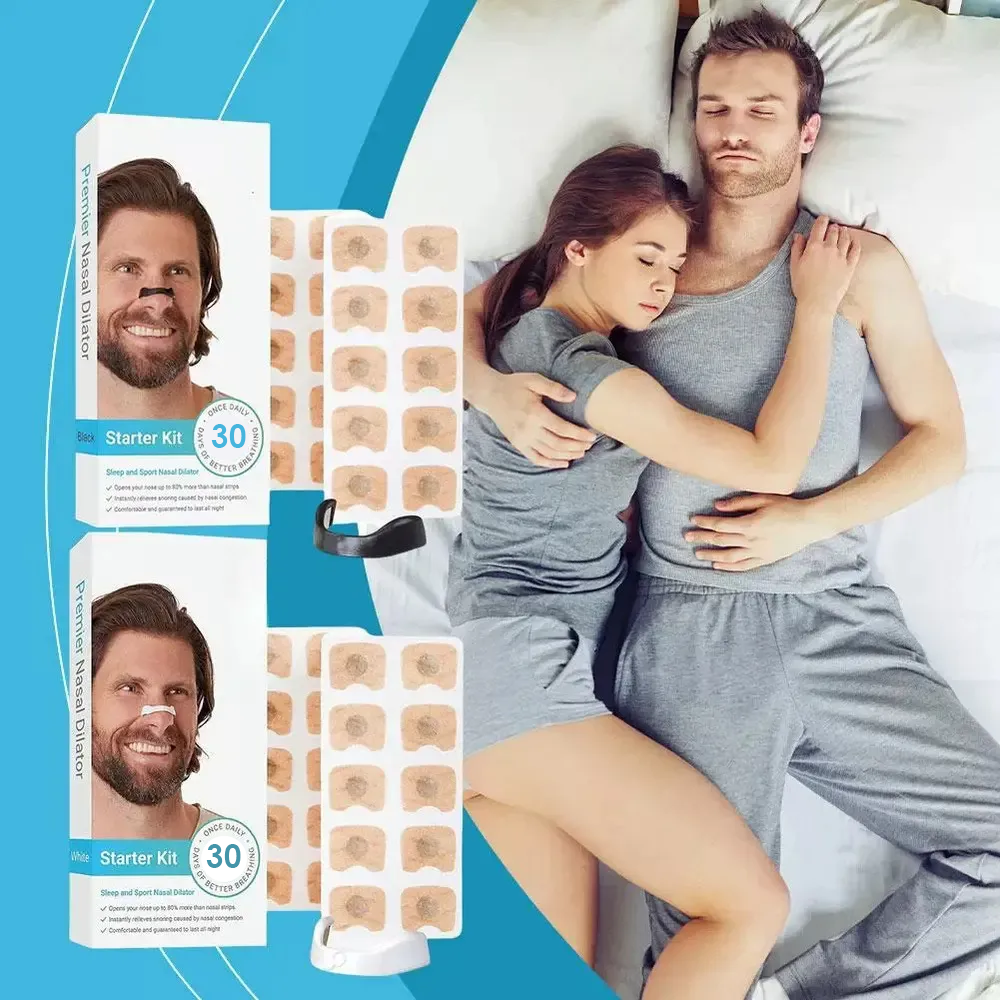 Bandelettes Nasales Magnetiques – 30 Patchs Anti-Ronflement – Respiration Facile -Sommeil Paisible