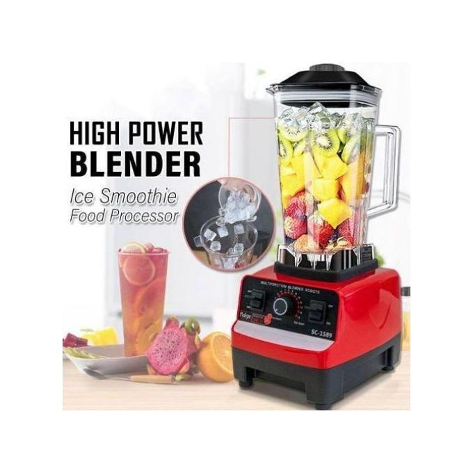 Blender Puissant 3000 W, Mixeur de 15 Vitesses Bol incassable de 2L & lame INOX