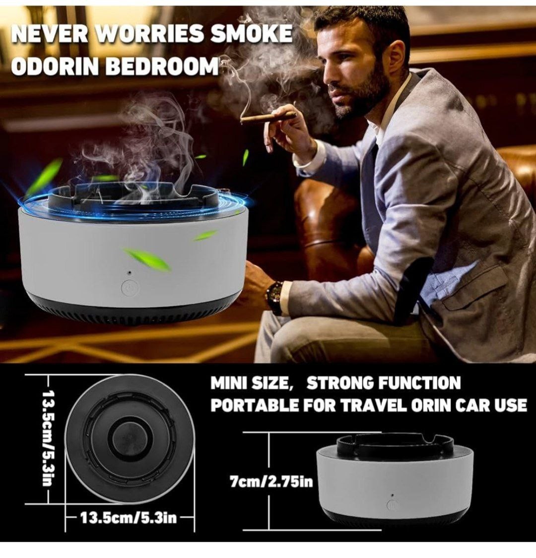 Cendrier avec purificateur d'air, 1 pièce, pour filtrer la fumée secondaire des Cigarettes, éliminer les odeurs, accessoires pour fumer